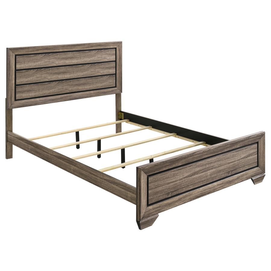 Kauffman Wood Queen Panel Bed Washed Taupe-zoom-1