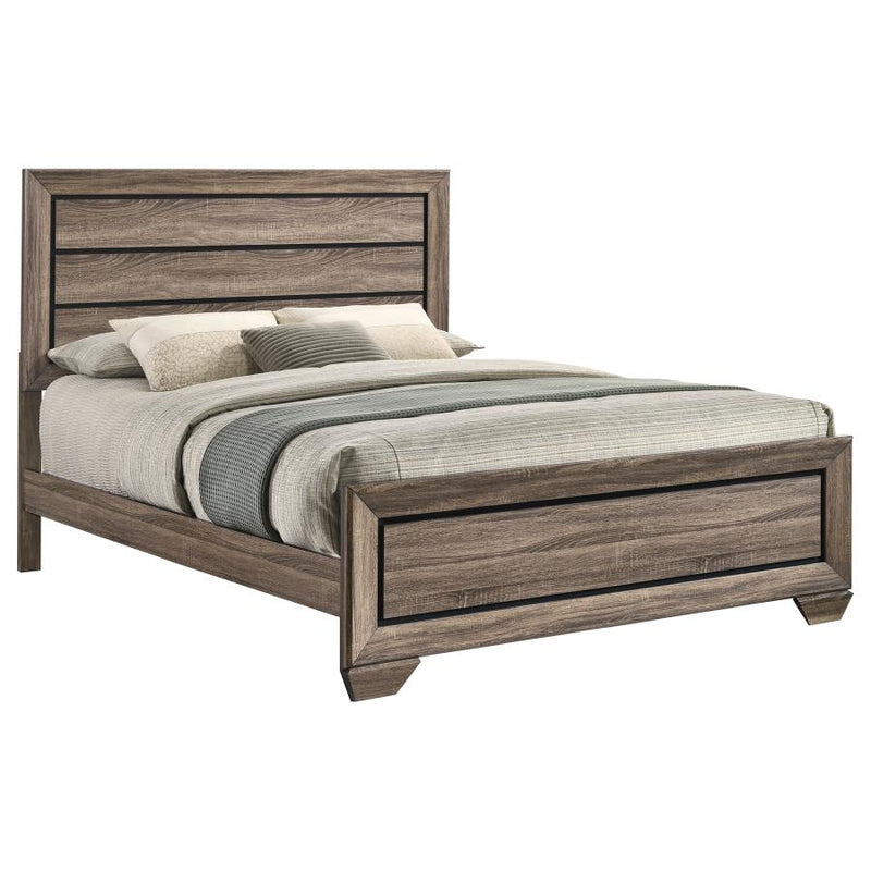 Kauffman Wood Queen Panel Bed Washed Taupe-zoom-