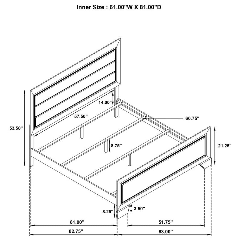 Kauffman Wood Queen Panel Bed Washed Taupe-zoom-