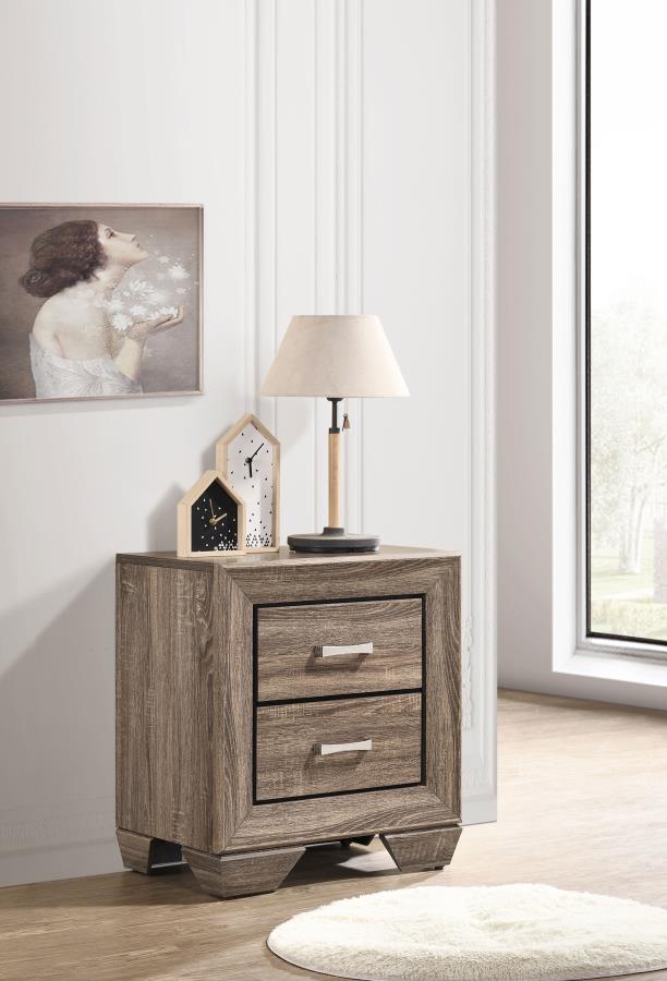 Kauffman 2-drawer Nightstand Washed Taupe-zoom-2