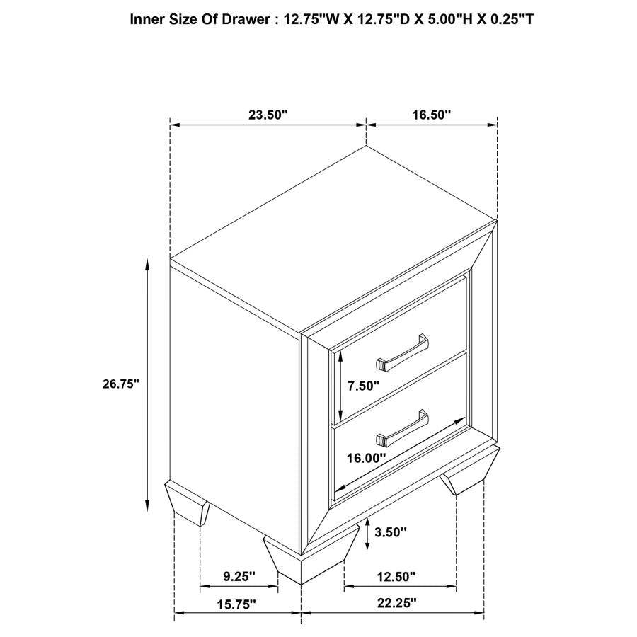 Kauffman 2-drawer Nightstand Washed Taupe-10