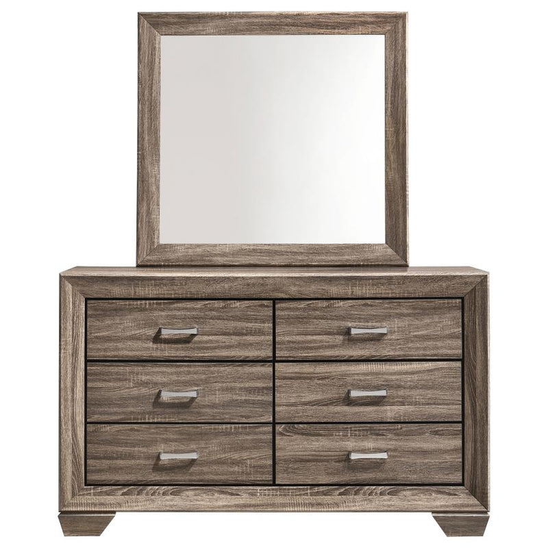 Kauffman 6-drawer Dresser with Mirror Washed Taupe-zoom-