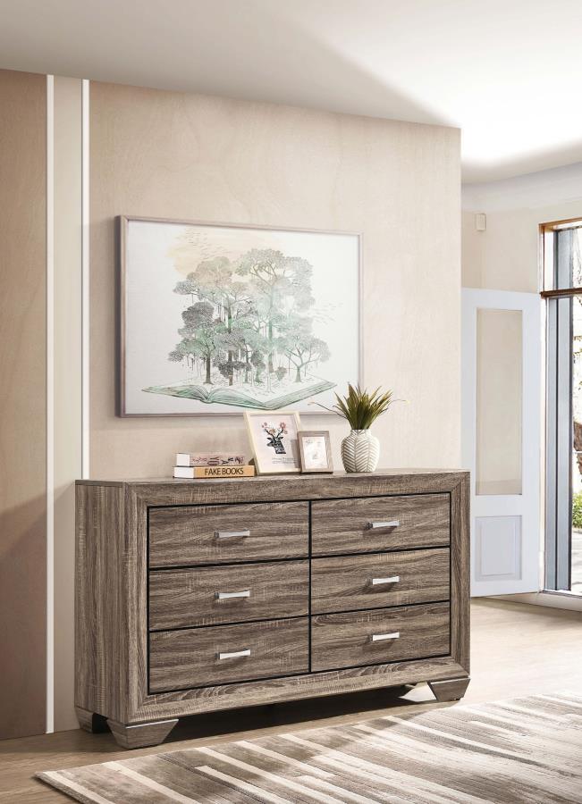 Kauffman 6-drawer Dresser Washed Taupe-zoom-