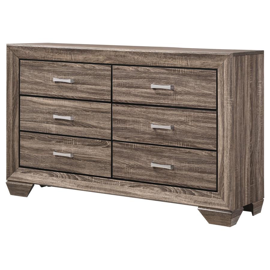 Kauffman 6-drawer Dresser Washed Taupe-zoom-4