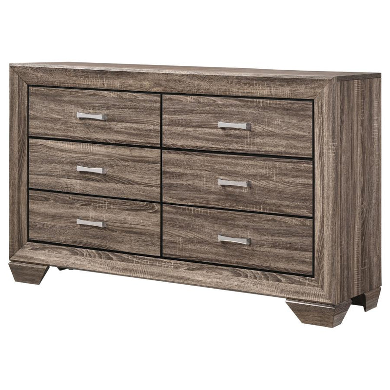 Kauffman 6-drawer Dresser Washed Taupe-zoom-