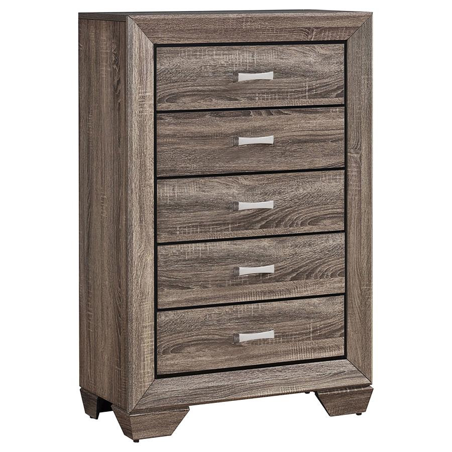 Kauffman 5-drawer Bedroom Chest Washed Taupe-1