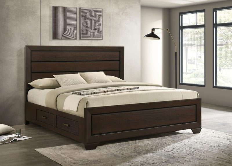 Kauffman Wood Eastern King Storage Panel Bed Dark Cocoa-zoom-