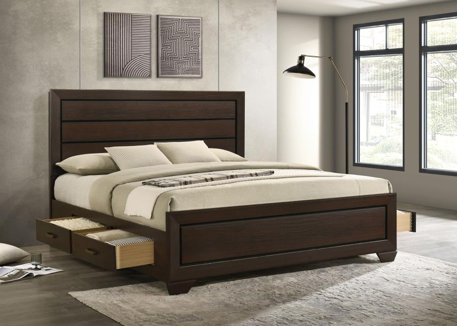 Kauffman Wood Eastern King Storage Panel Bed Dark Cocoa-3