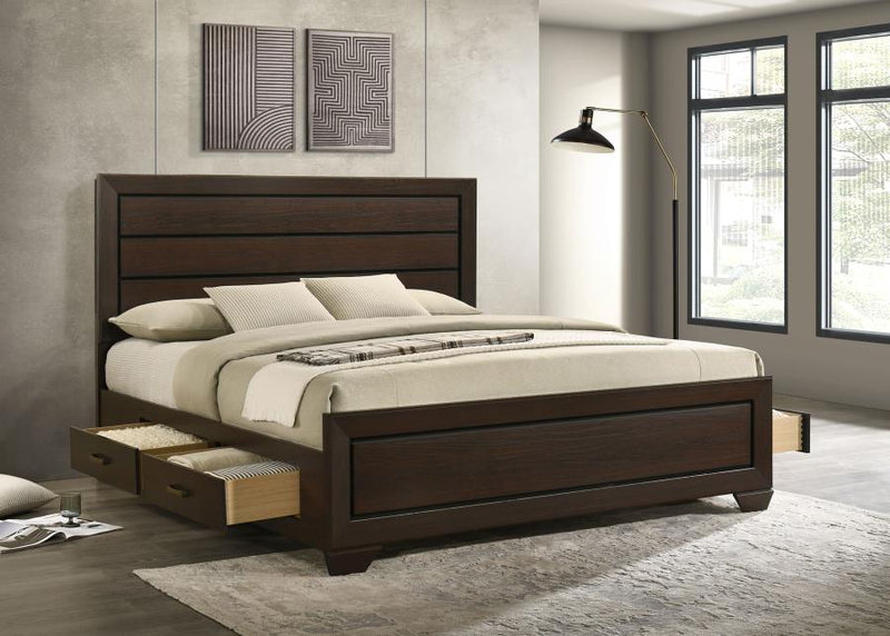 Kauffman Wood Eastern King Storage Panel Bed Dark Cocoa-zoom-