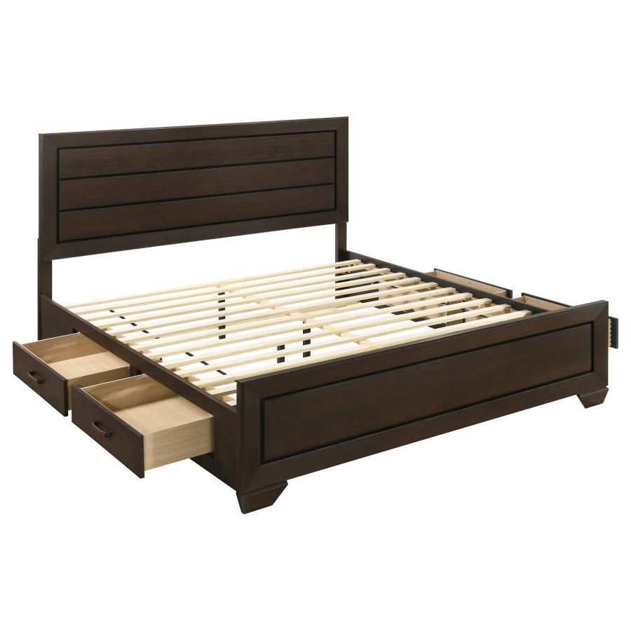 Kauffman Wood Eastern King Storage Panel Bed Dark Cocoa-1