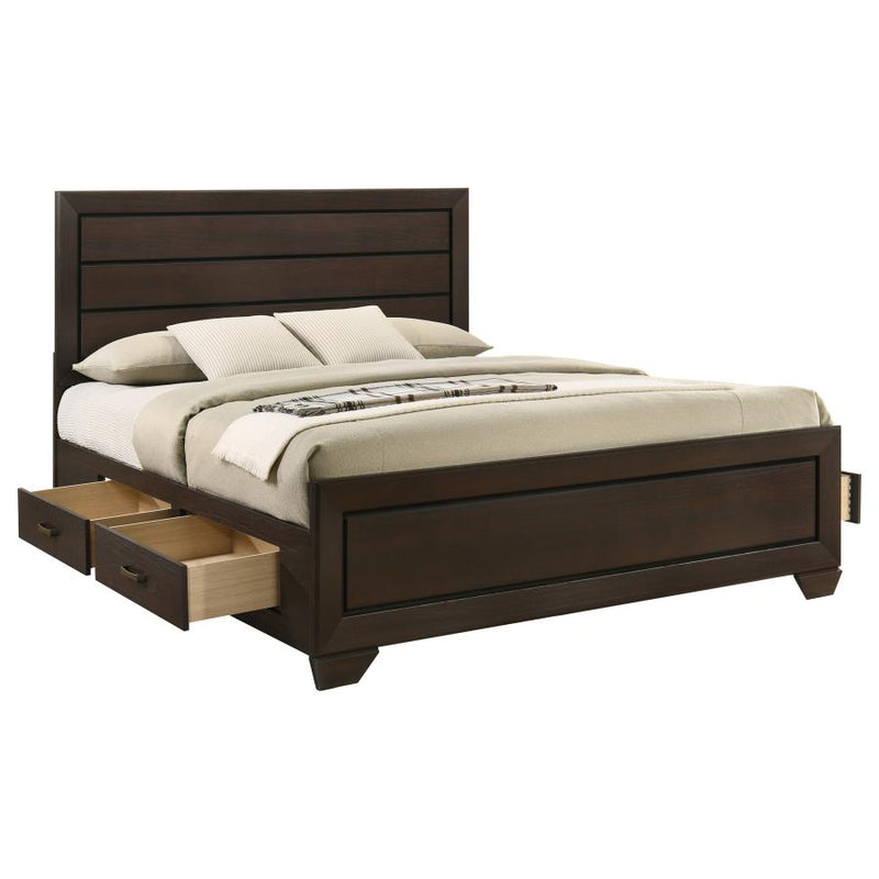 Kauffman Wood Eastern King Storage Panel Bed Dark Cocoa-zoom-
