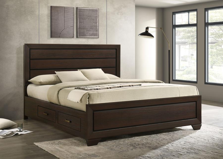 Kauffman Wood California King Storage Panel Bed Dark Cocoa-zoom-2