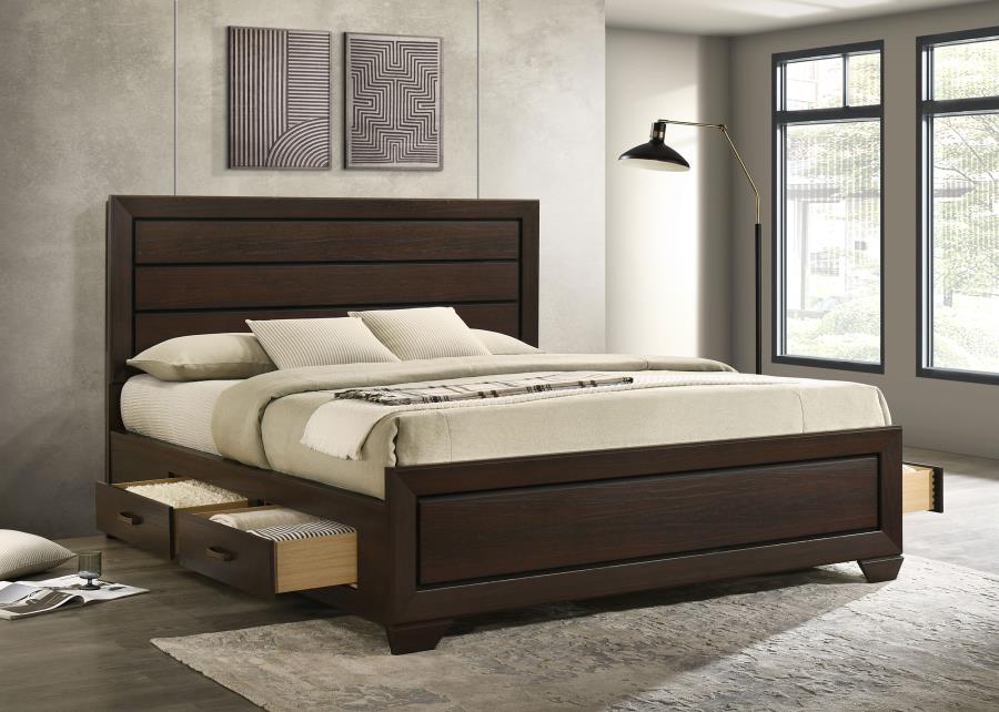 Kauffman Wood California King Storage Panel Bed Dark Cocoa-3