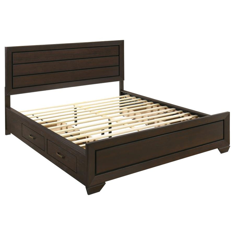 Kauffman Wood California King Storage Panel Bed Dark Cocoa-zoom-