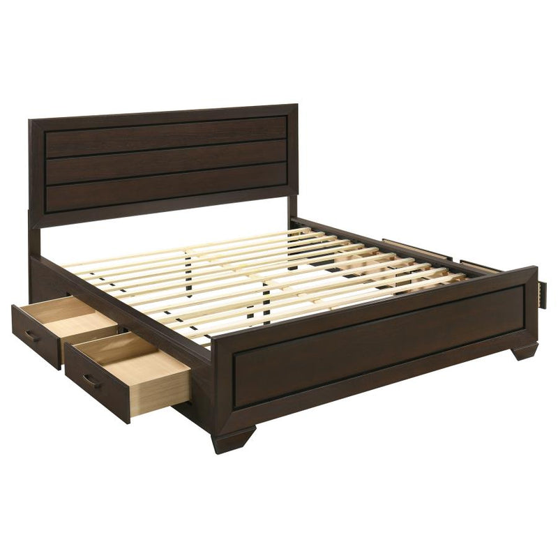 Kauffman Wood California King Storage Panel Bed Dark Cocoa-zoom-