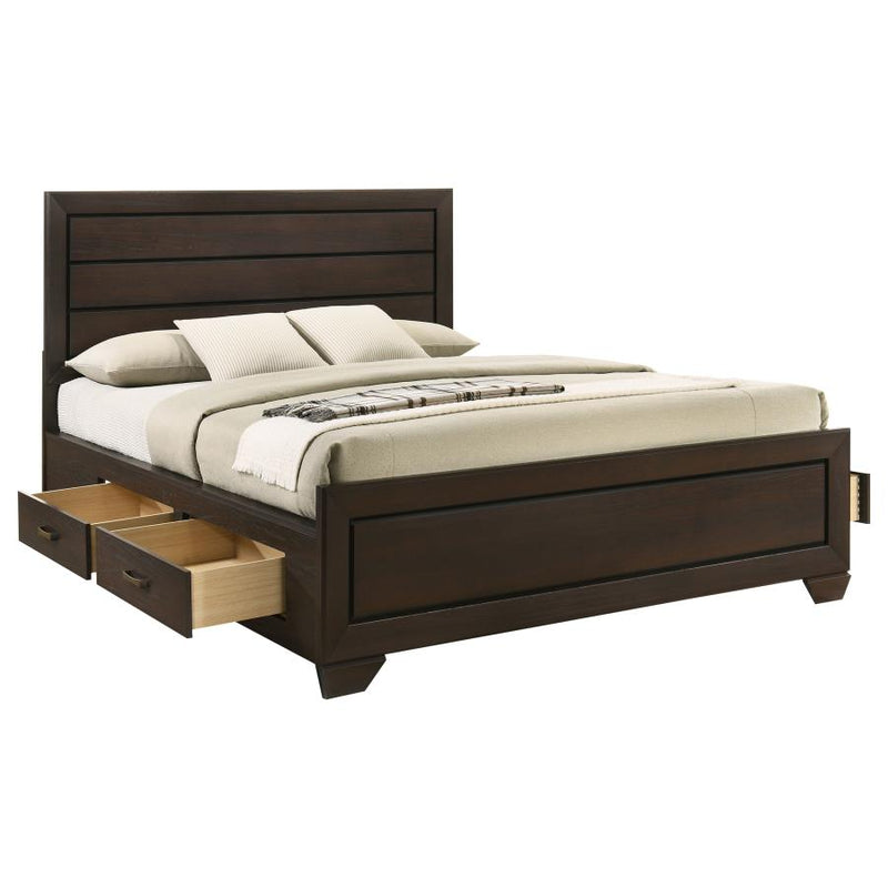 Kauffman Wood California King Storage Panel Bed Dark Cocoa-zoom-