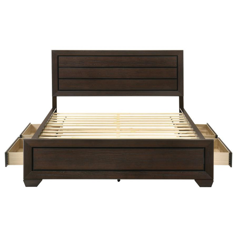 Kauffman Wood California King Storage Panel Bed Dark Cocoa-zoom-