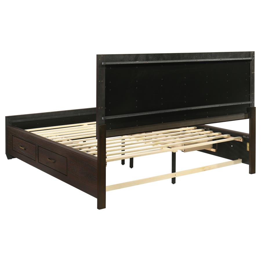 Kauffman Wood California King Storage Panel Bed Dark Cocoa-9