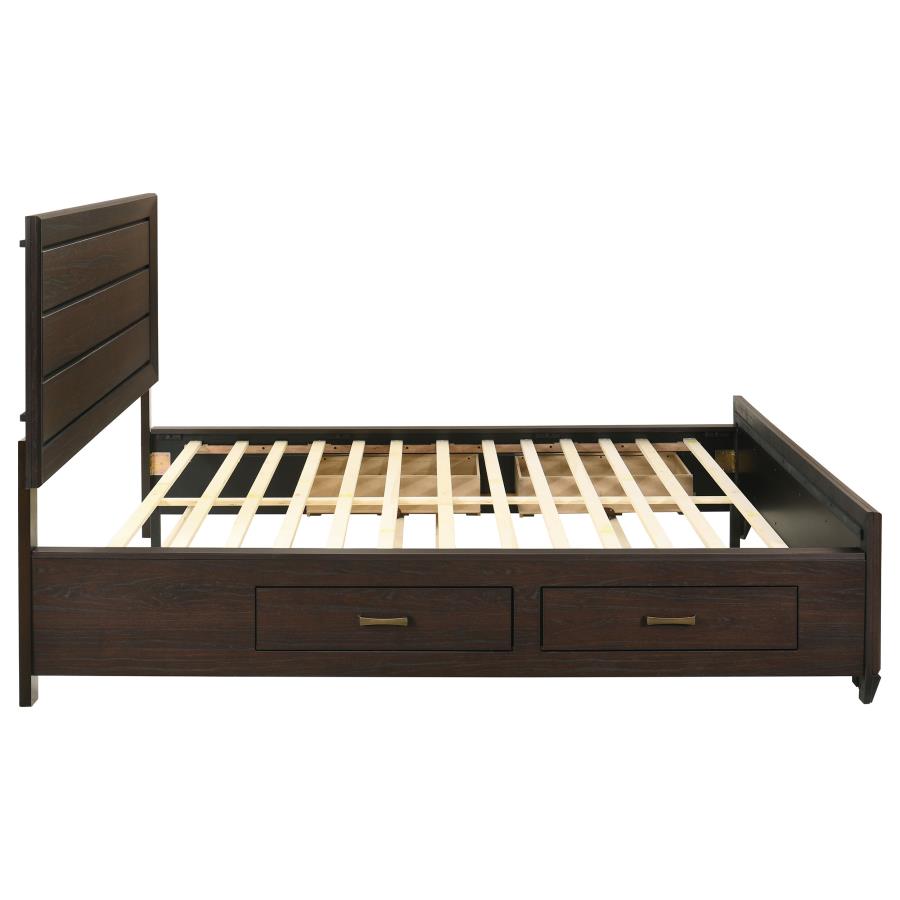 Kauffman Wood California King Storage Panel Bed Dark Cocoa-10