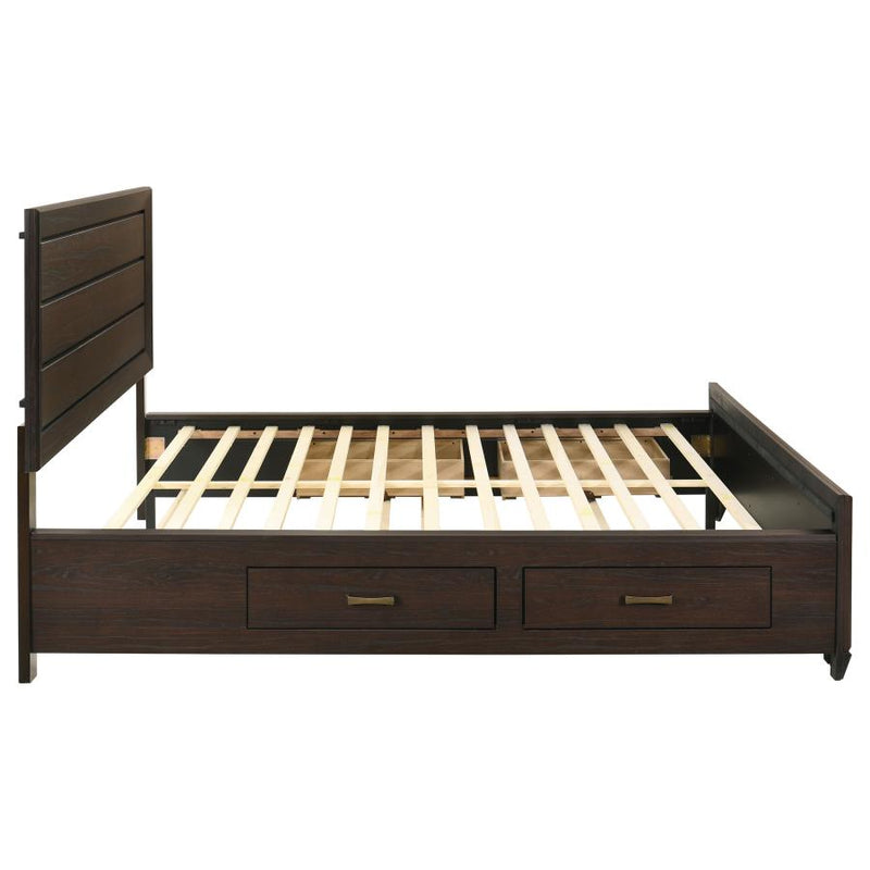 Kauffman Wood California King Storage Panel Bed Dark Cocoa-zoom-