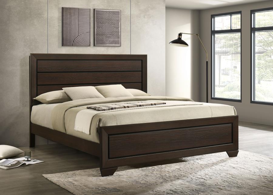 Kauffman Wood Eastern King Panel Bed Dark Cocoa-2