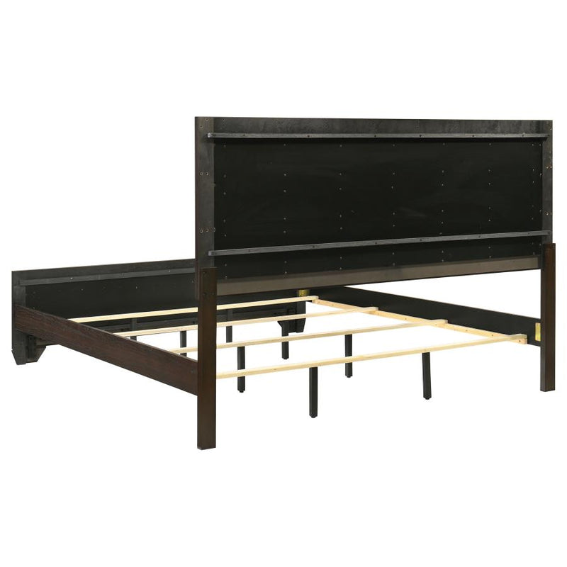 Kauffman Wood Eastern King Panel Bed Dark Cocoa-zoom-