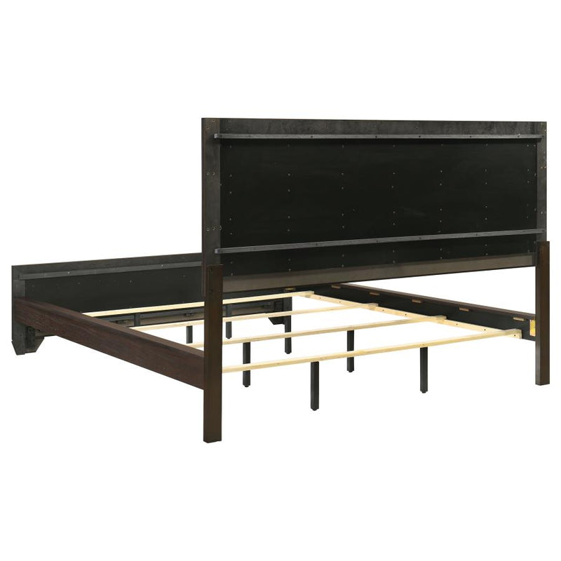 Kauffman Wood California King Panel Bed Dark Cocoa-zoom-