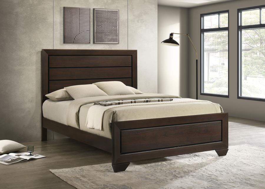 Kauffman Wood Queen Panel Bed Dark Cocoa-2