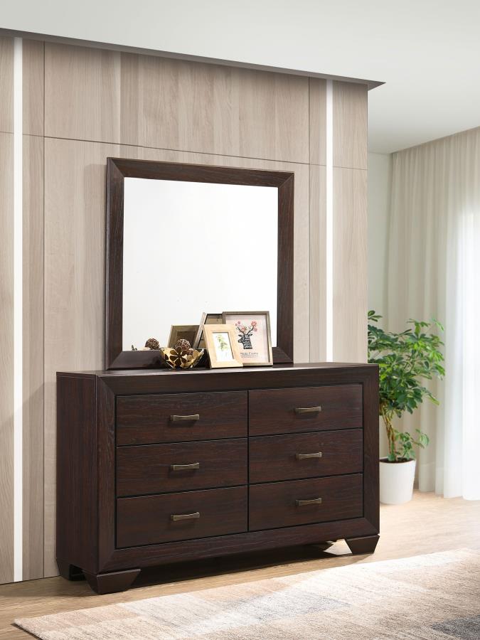 Kauffman 6-drawer Dresser with Mirror Dark Cocoa-zoom-