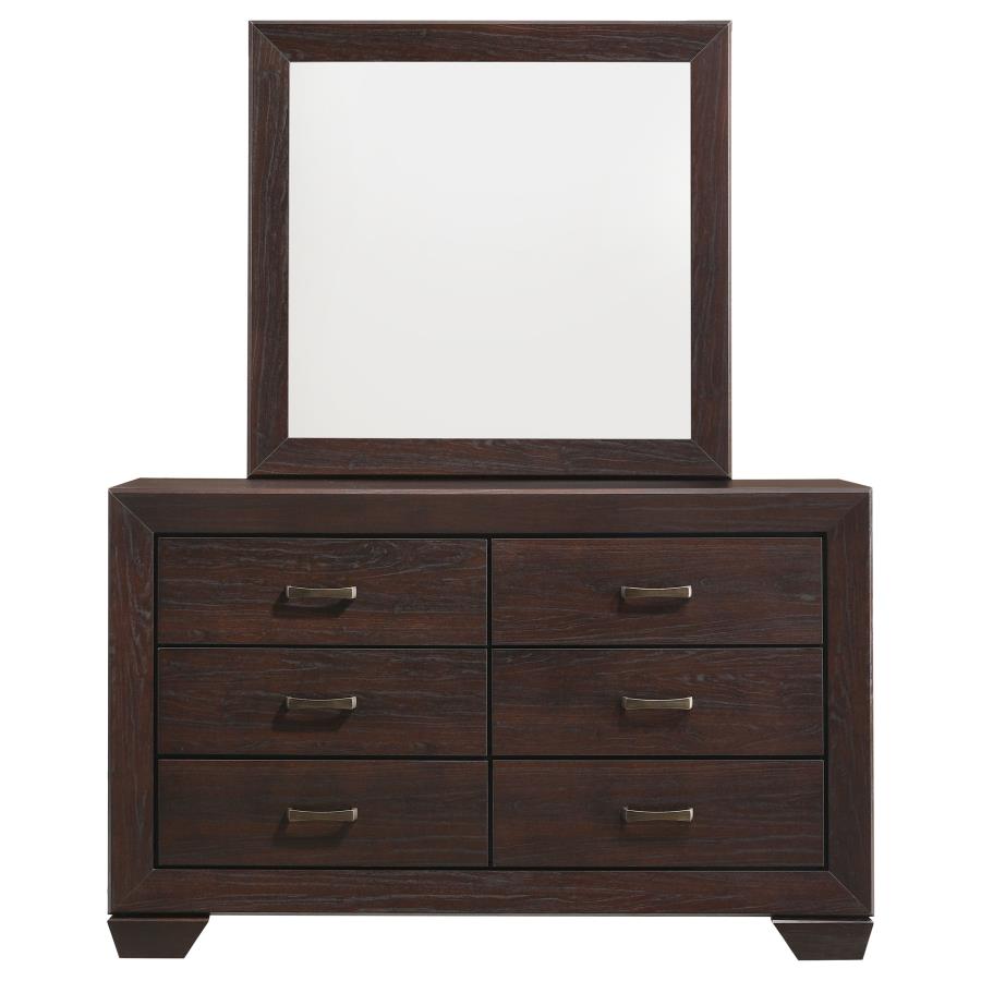 Kauffman 6-drawer Dresser with Mirror Dark Cocoa-zoom-3