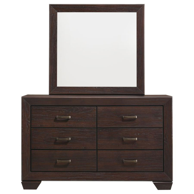 Kauffman 6-drawer Dresser with Mirror Dark Cocoa-zoom-