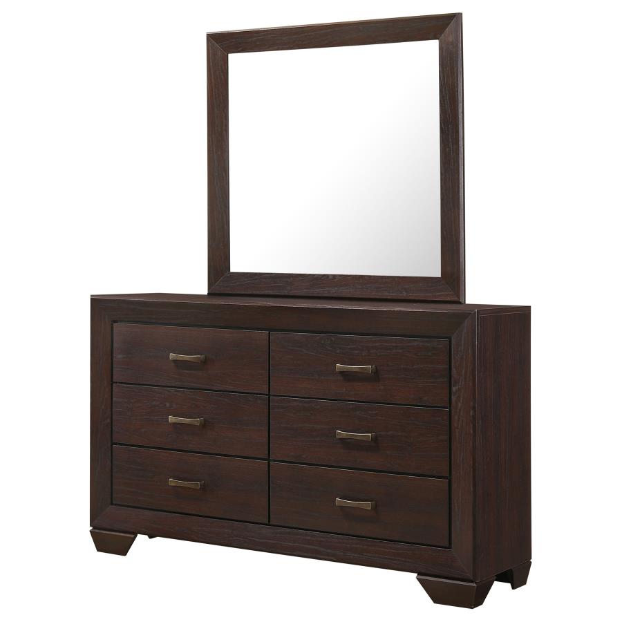Kauffman 6-drawer Dresser with Mirror Dark Cocoa-4