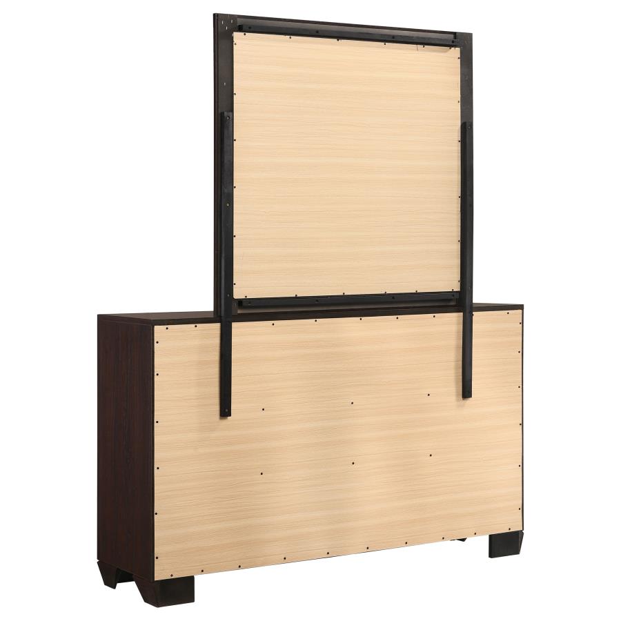 Kauffman 6-drawer Dresser with Mirror Dark Cocoa-zoom-6