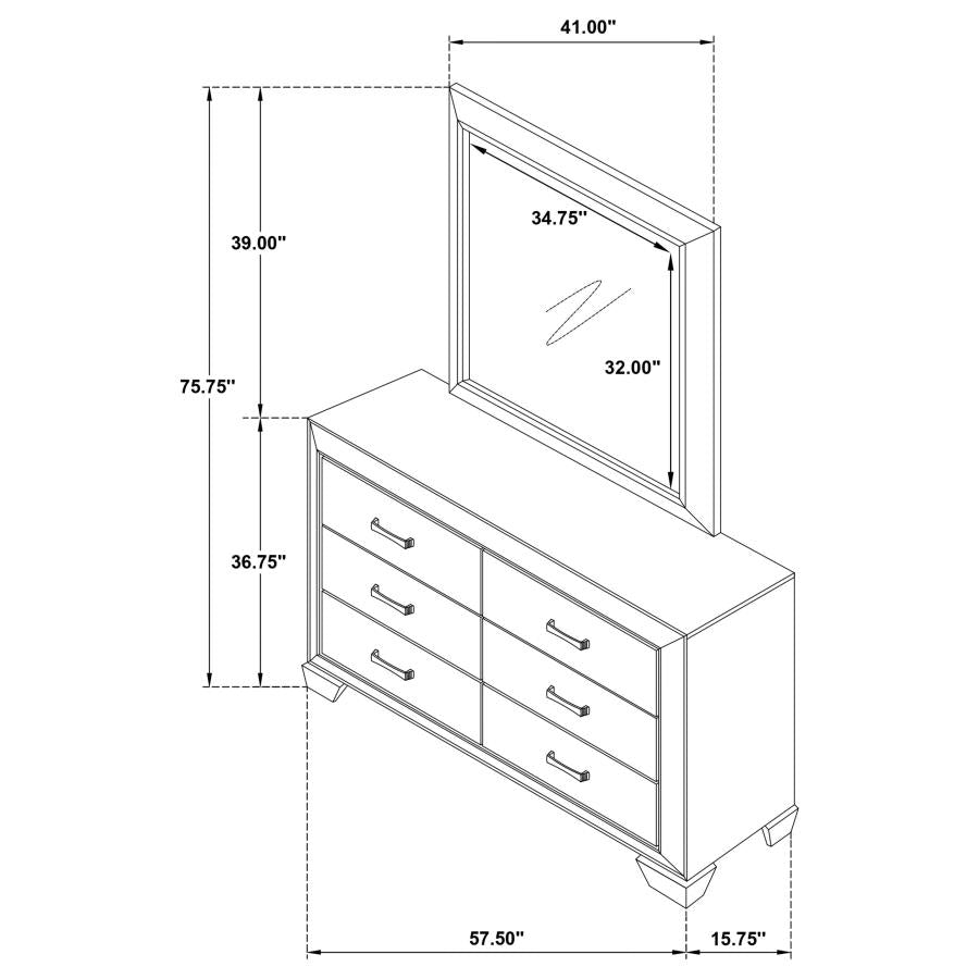 Kauffman 6-drawer Dresser with Mirror Dark Cocoa-11