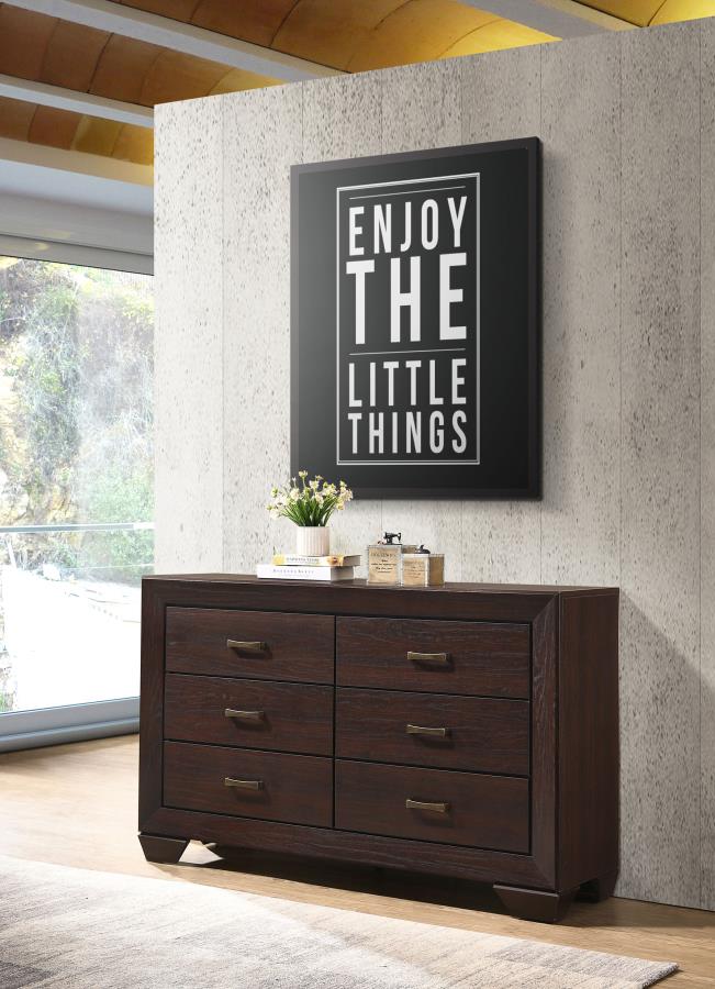 Kauffman 6-drawer Dresser Dark Cocoa-zoom-2