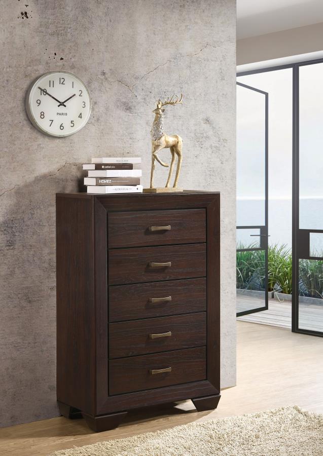Kauffman 5-drawer Bedroom Chest Dark Cocoa-2