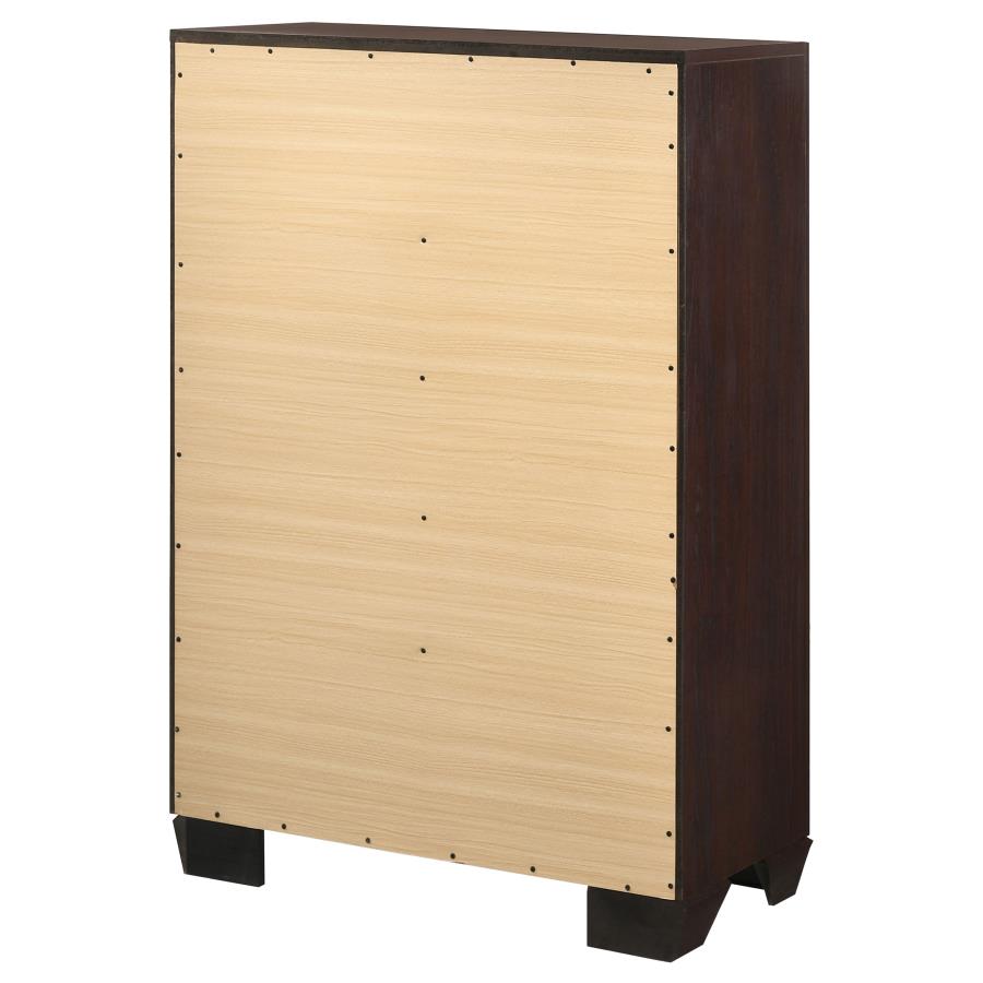 Kauffman 5-drawer Bedroom Chest Dark Cocoa-8