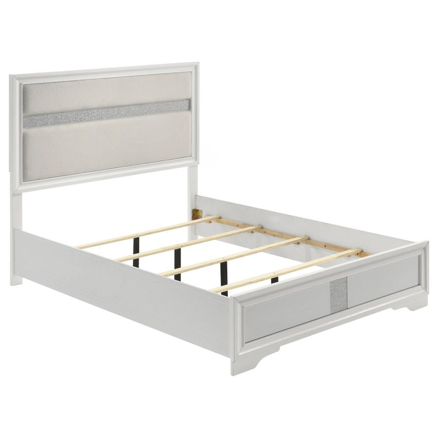 Miranda 54-inch Upholstered Full Panel Bed White-1