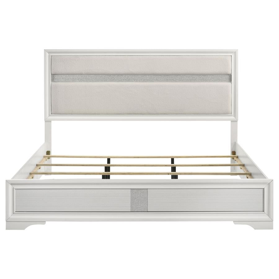 Miranda 54-inch Upholstered Eastern King Panel Bed White-zoom-4