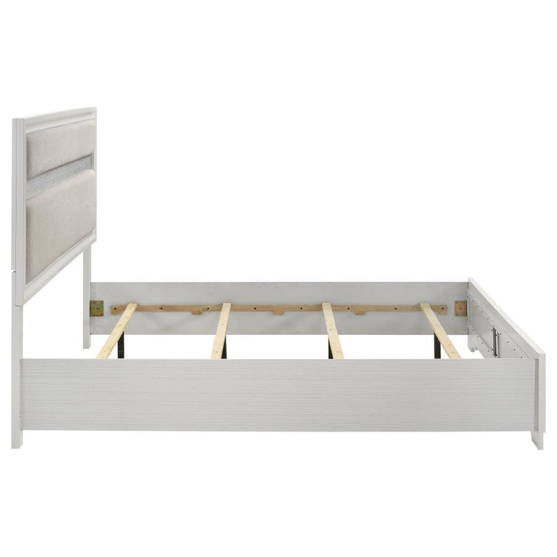 Miranda 54-inch Upholstered Eastern King Panel Bed White-zoom-