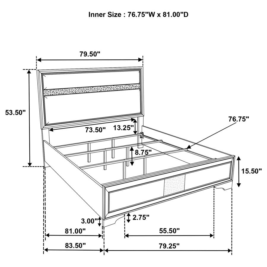 Miranda 54-inch Upholstered Eastern King Panel Bed White-11