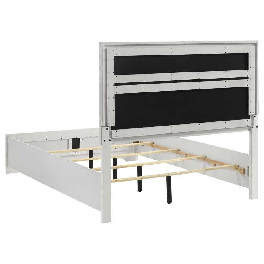 Miranda 54-inch Upholstered Queen Panel Bed White-zoom-5