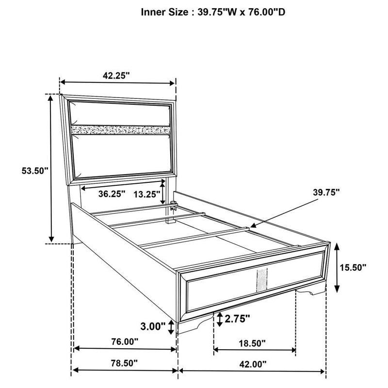 Miranda 5-piece Twin Bedroom Set White-zoom-