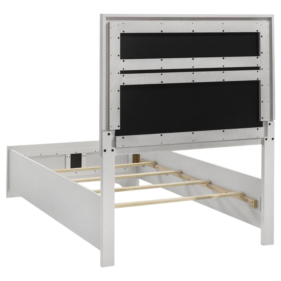 Miranda 54-inch Upholstered Twin Panel Bed White-zoom-4