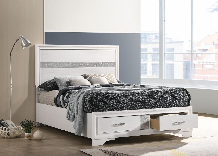 Miranda 51-inch Wood Full Storage Panel Bed White-2