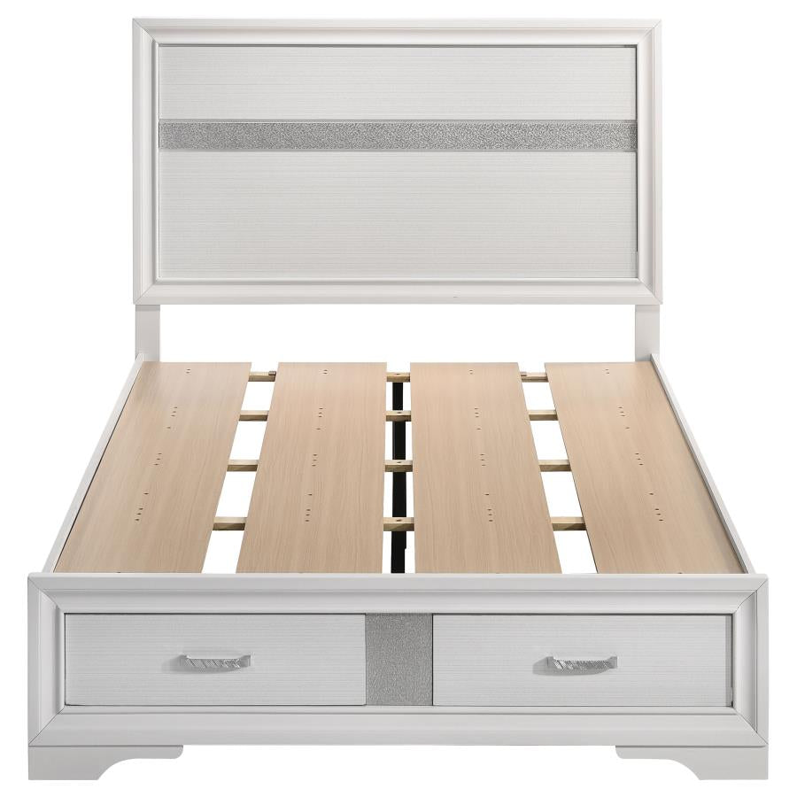 Miranda 51-inch Wood Full Storage Panel Bed White-4