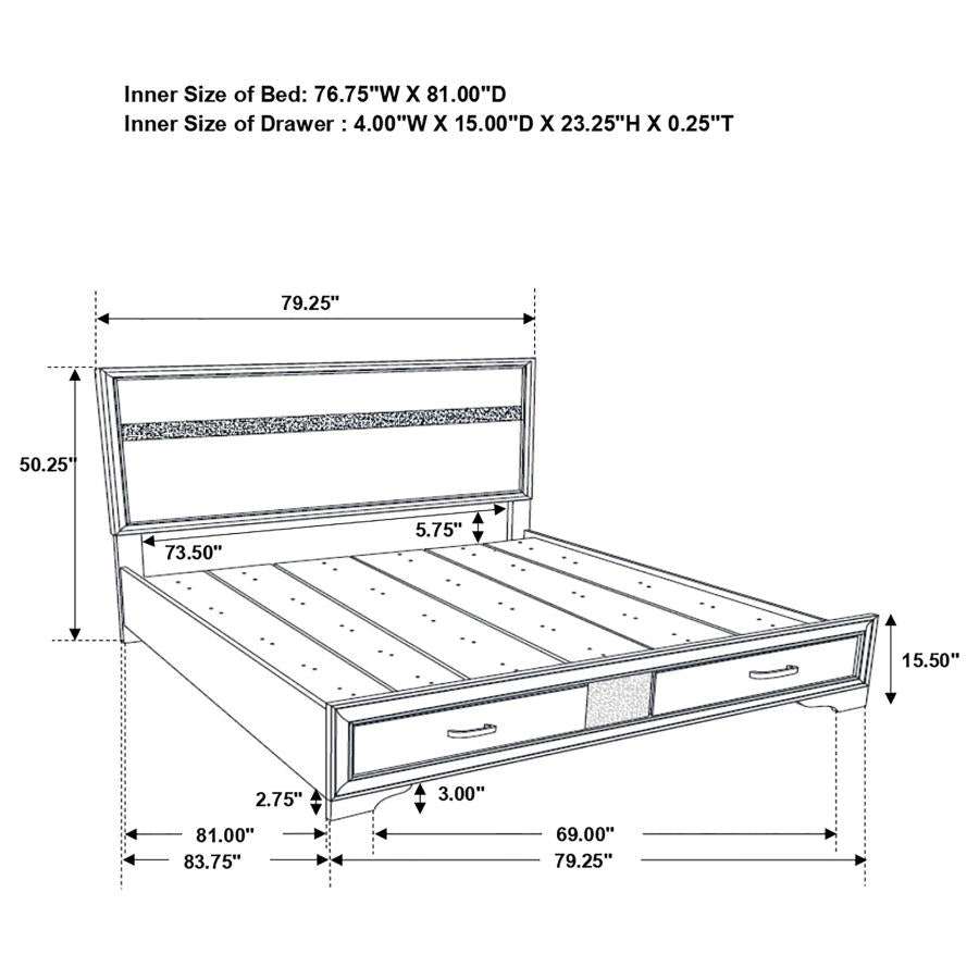 Miranda 4-piece Eastern King Bedroom Set White-14