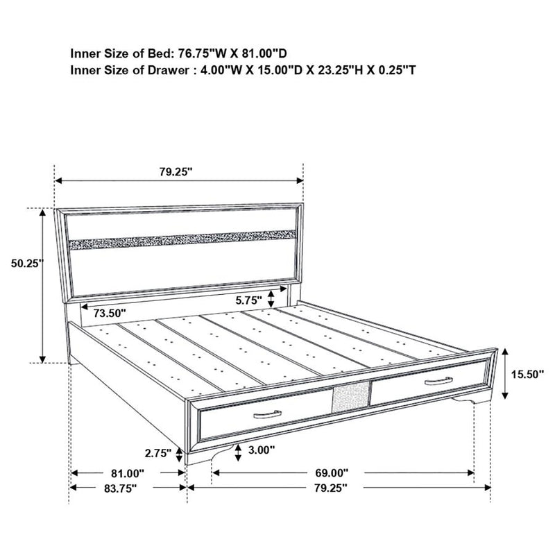Miranda 5-piece Eastern King Bedroom Set White-zoom-