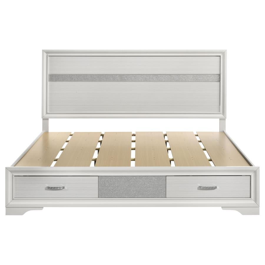 Miranda 51-inch Wood Eastern King Storage Panel Bed White-zoom-4