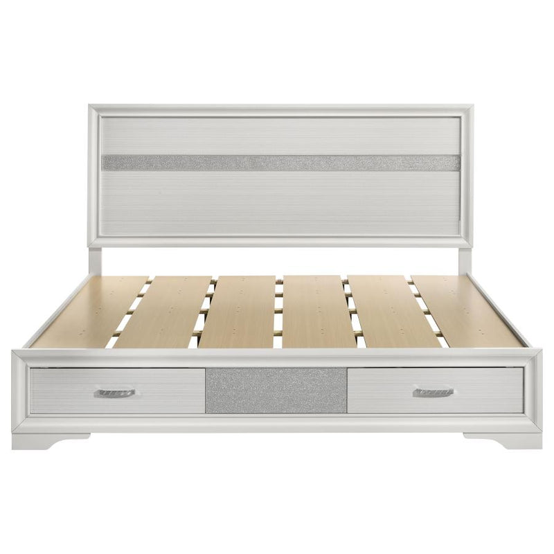 Miranda 51-inch Wood Eastern King Storage Panel Bed White-zoom-
